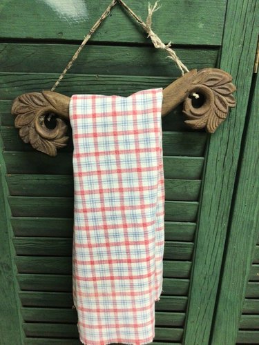 Folk Art Treen hand carved whatnot towel bar