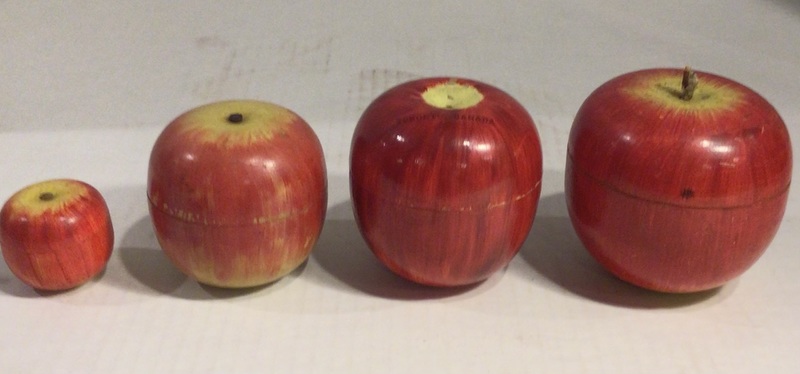 Lot of 4 Japan Wooden Apple Toys