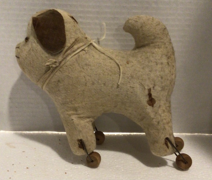 Wonderful Early Amish Dog On Wheels