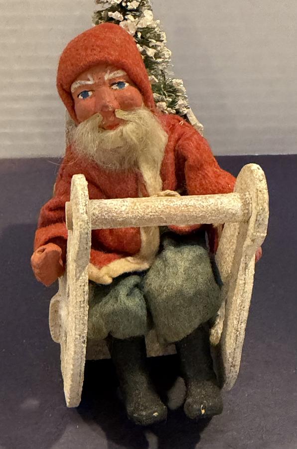 Larger German Santa in Mica Sleigh