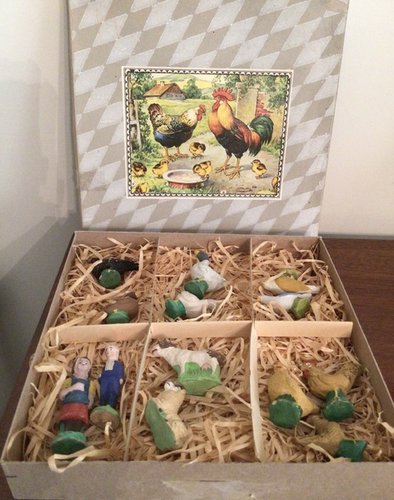 Wonderful Putz German Farm Set Original Box
