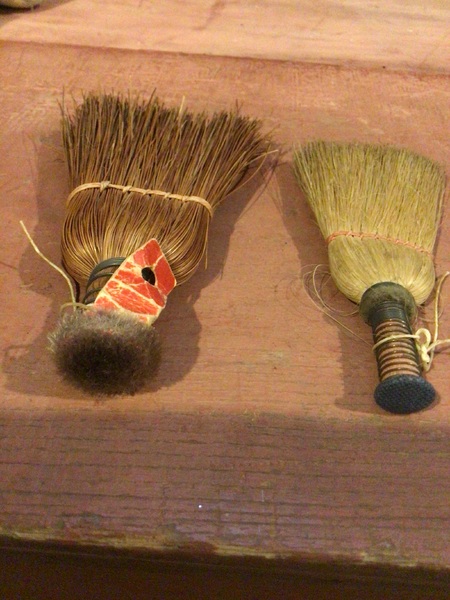 Pair of small early whisk brooms