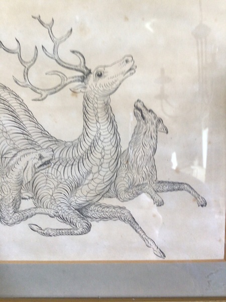 Early Pen and Ink Drawing of Stag