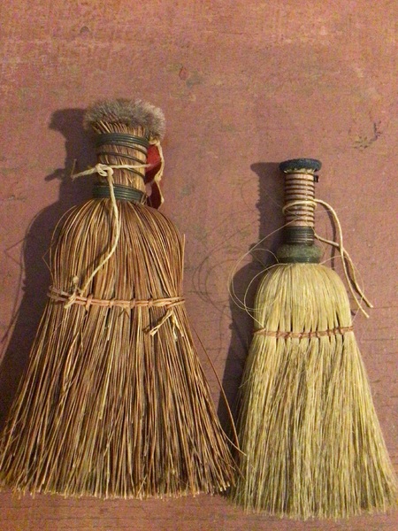 Pair of small early whisk brooms