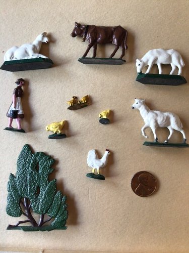 Flat back German farm figures
