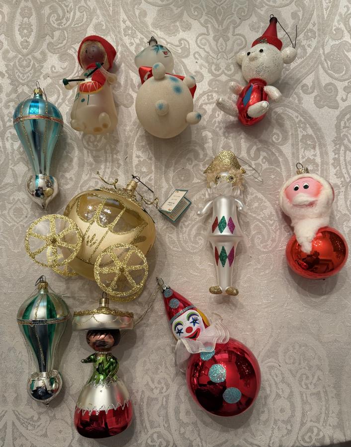 Vintage Di Carlini Christmas Ornaments