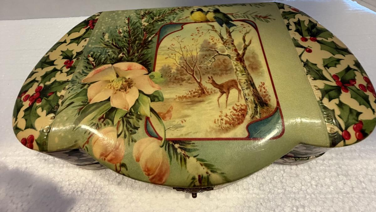 Antique Celluloid Christmas Holly Box