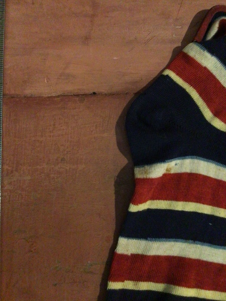 Red, white and blue sock change purse