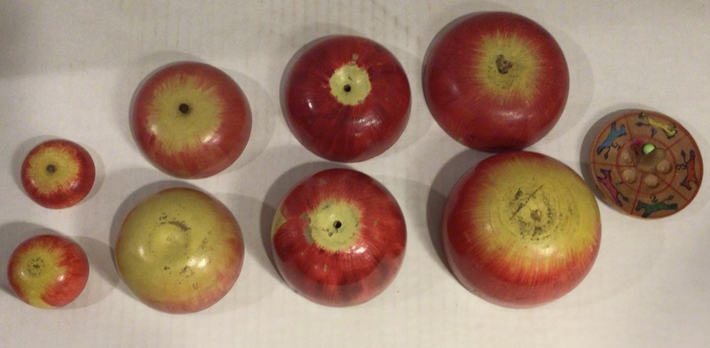 Lot of 4 Japan Wooden Apple Toys