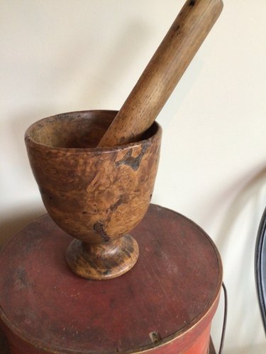 Burl mortar and pestle