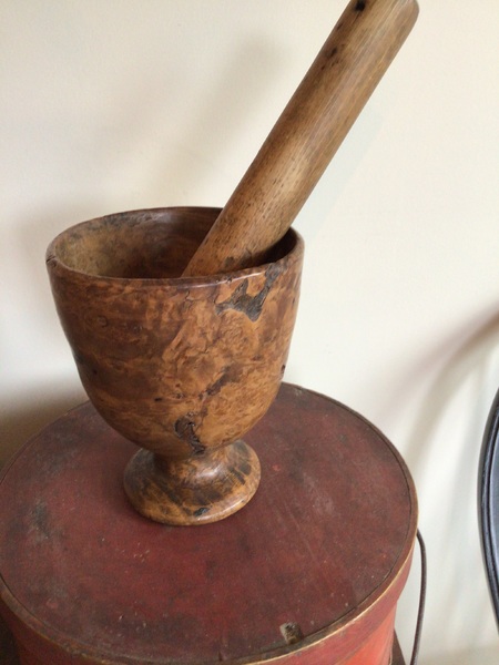 Burl mortar and pestle