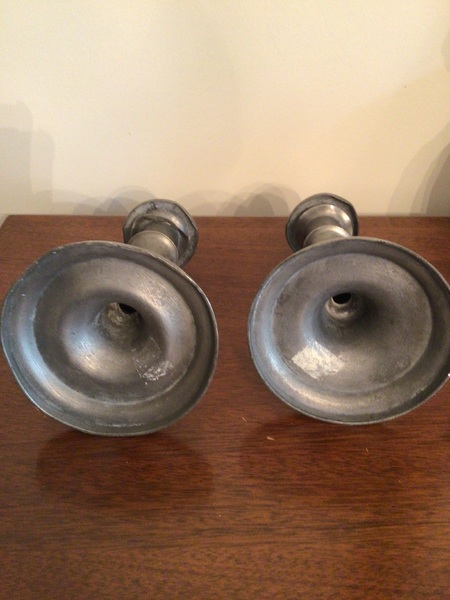 Antique Approximately 7” Pewter Candlesticks
