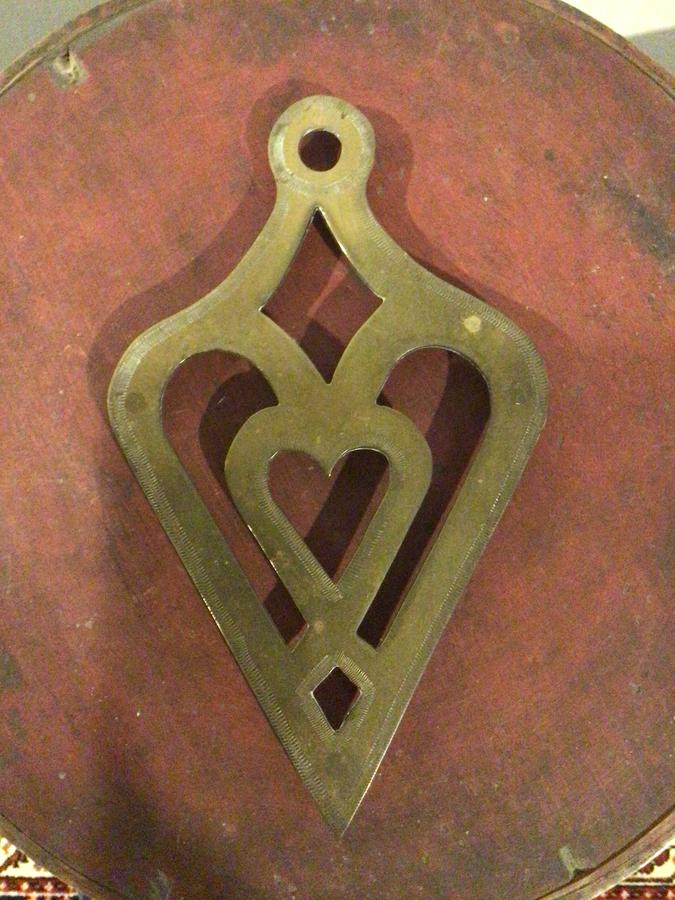 EARLY BRASS HEART TRIVIT