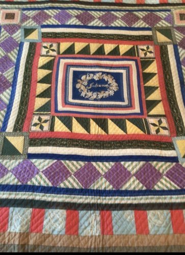 Fabulous Graphic Early Silk Quilt