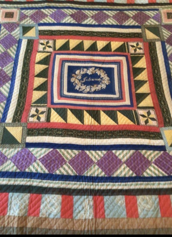 Fabulous Graphic Early Silk Quilt