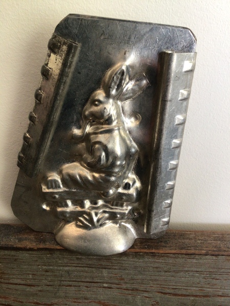 Rare Signed Rabbit on fence chocolate mold