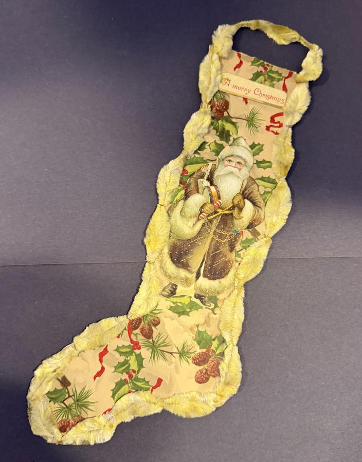 Holly and Die Cut Santa Stocking Cutout
