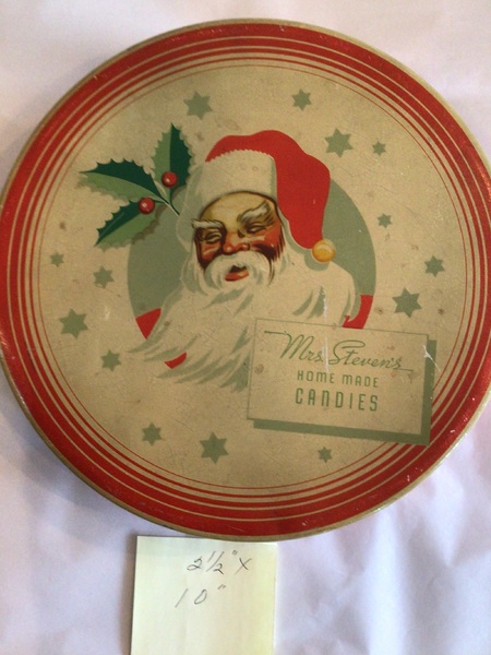 VINTAGE SANTA CANDY TIN