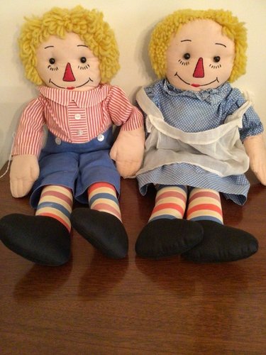 Pair of Big Nose Raggedy Ann and Andy