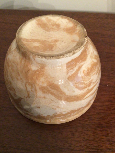 Rare Mocha Like Yellow Ware Bowl