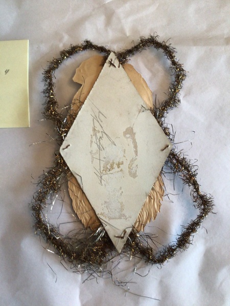 LARGE ANTIQUE SCRAP SANTA ORNAMENT