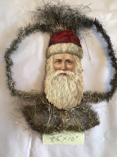 XL ANTIQUE SCRAP SANTA ORNAMENT