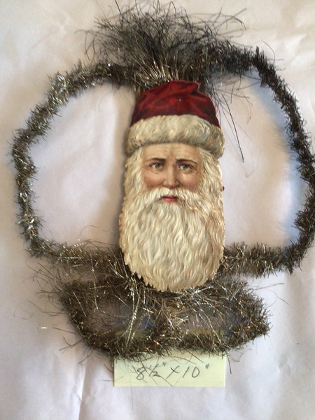XL ANTIQUE SCRAP SANTA ORNAMENT