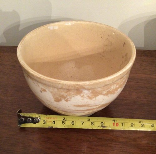 Rare Mocha Like Yellow Ware Bowl