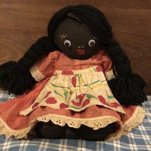 Vintage Black Cloth Doll “ Cherry”