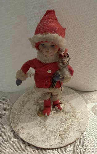 Antique German Spun Cotton Christmas Girl