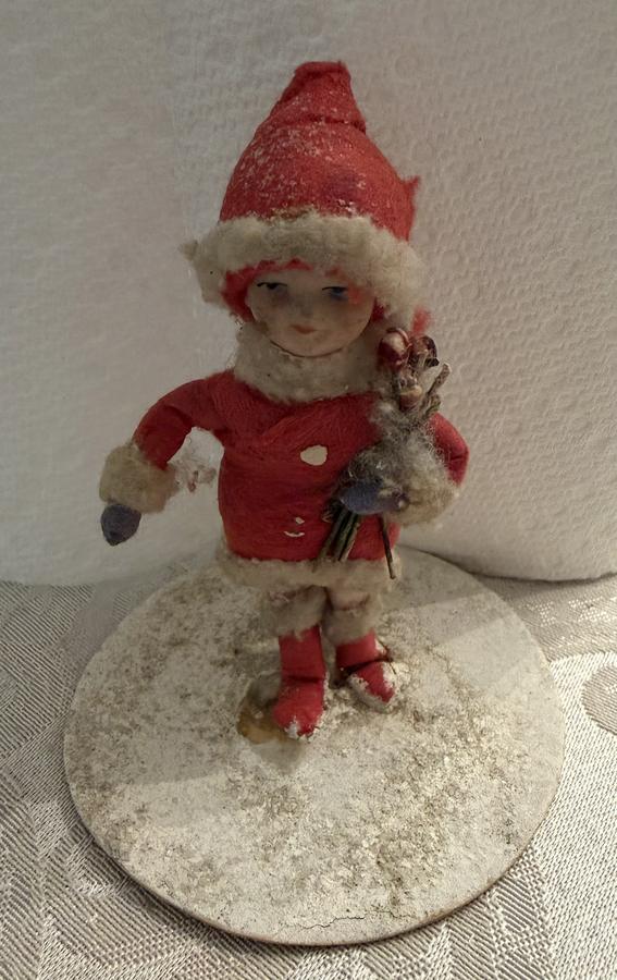 Antique German Spun Cotton Christmas Girl