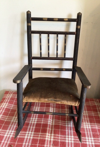 Early Sweet Doll or Bear Folk Art Rocking Chair