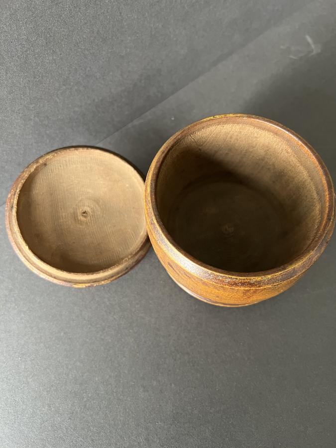 4 1/2" Vinegar Painted Treen Canister