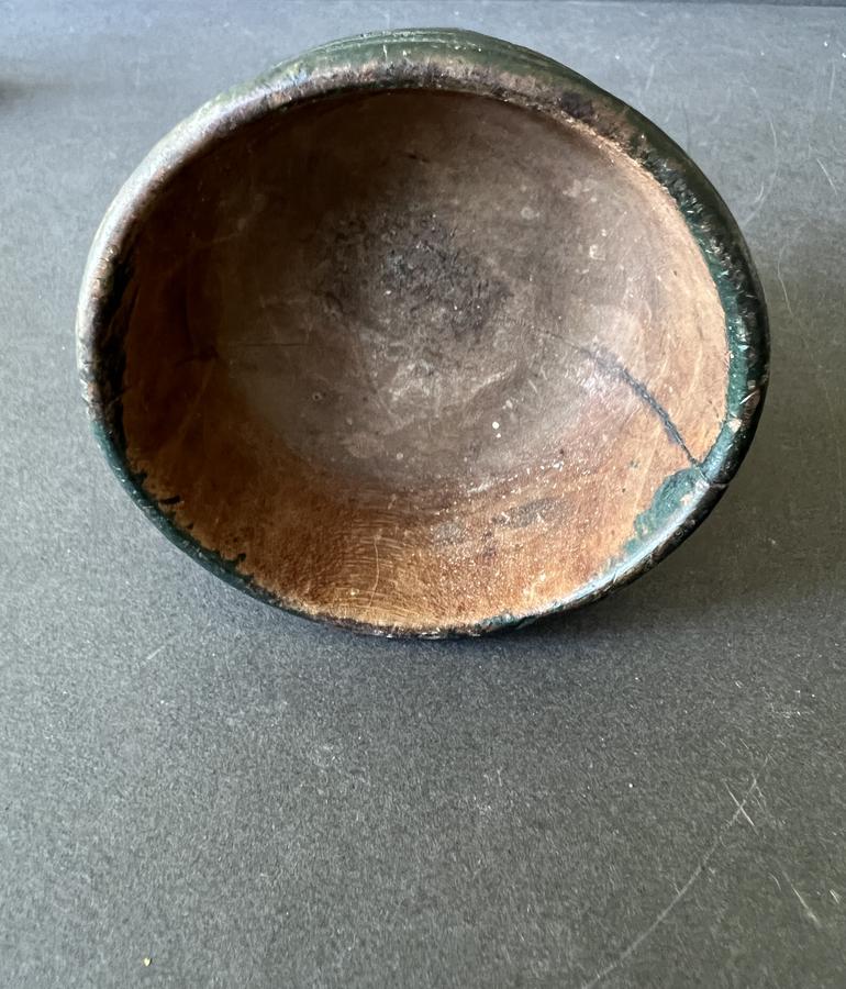 19th. century Treen, Green Painted Master Salt