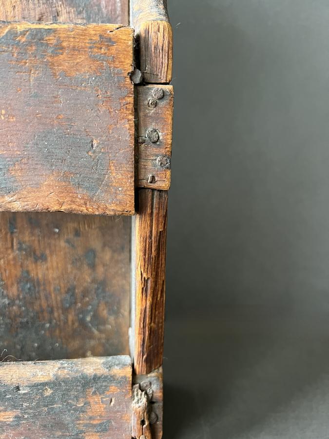 Late 18th. c. Red Painted, Double Well Wall Box