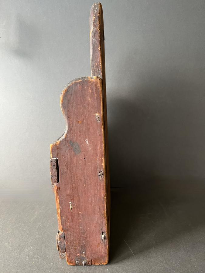 Late 18th. c. Red Painted, Double Well Wall Box