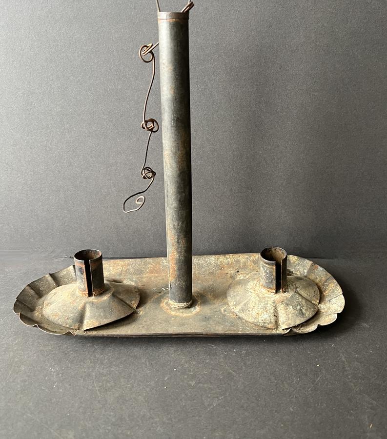 19th.c. Tin, Double Candle Hanging Light