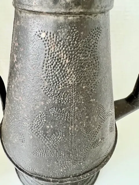 19th. century Punched Tin Gooseneck Coffee Pot