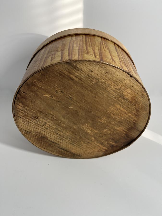 Grain Painted in Mustard, Round Pantry Box