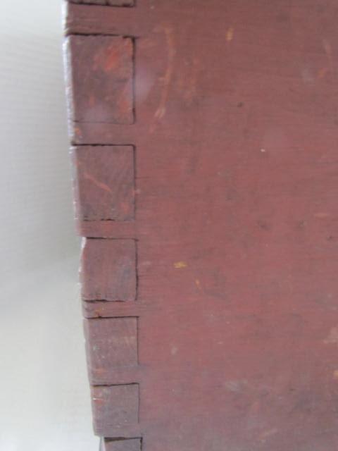 18th. c. Ball Footed, Painted Table Box