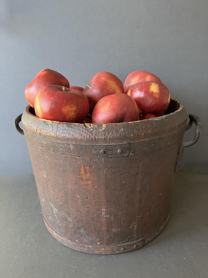 Large Brown Painted Staved Bucket