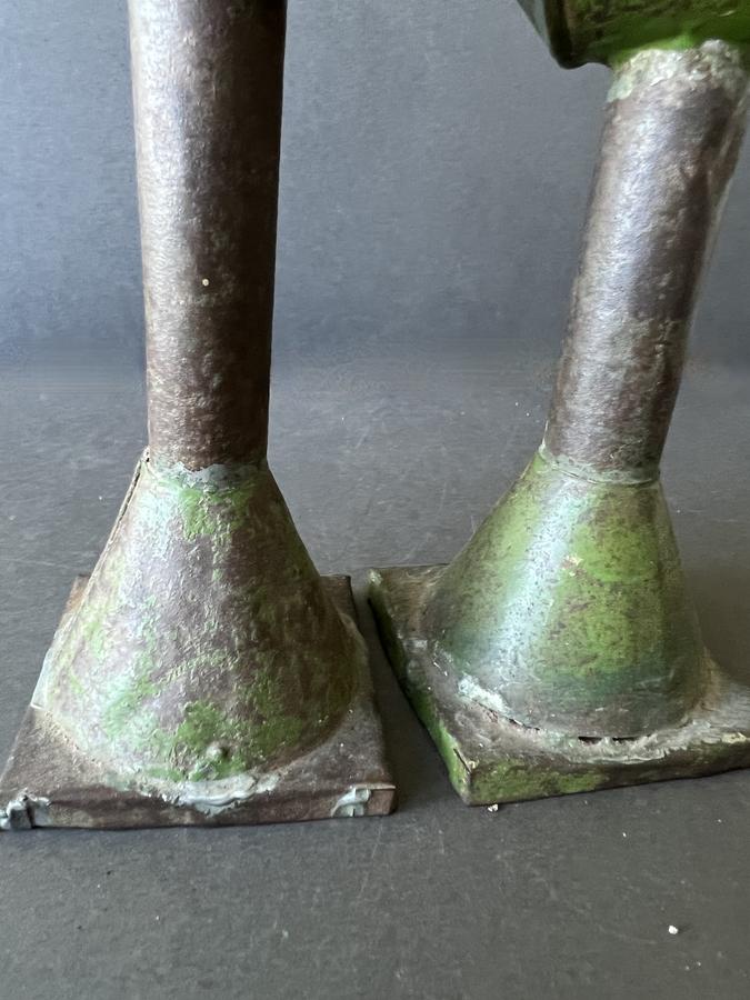 Pair of Painted Tin Oil Lamps