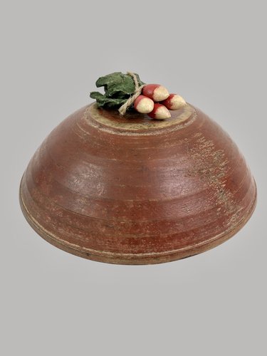 Wonderful Red Painted 17 3/4" Dough Bowl