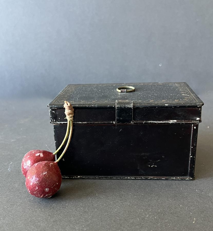 Unusual Tole Painted Tin Tinder Box