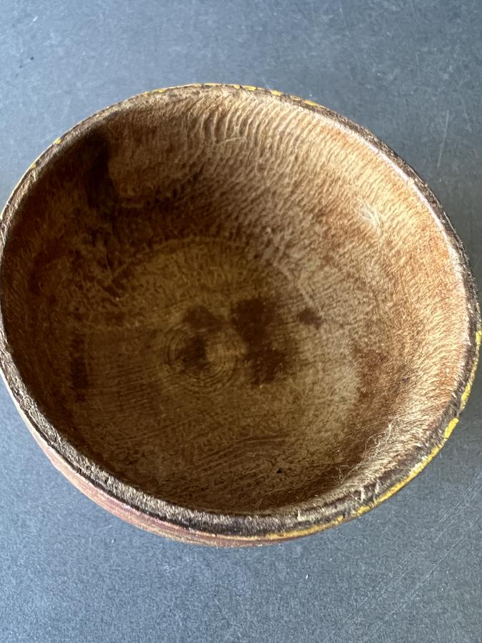 3 3/4" Vinegar Painted Covered Treen Canister