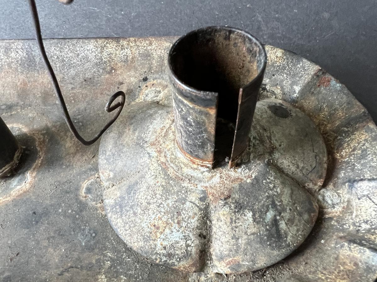 19th.c. Tin, Double Candle Hanging Light