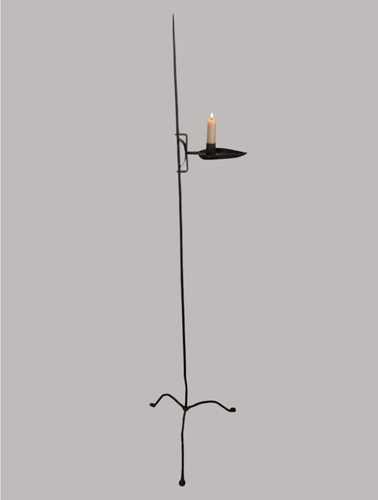 Early 19th. c. Single Light, Iron Floor Light