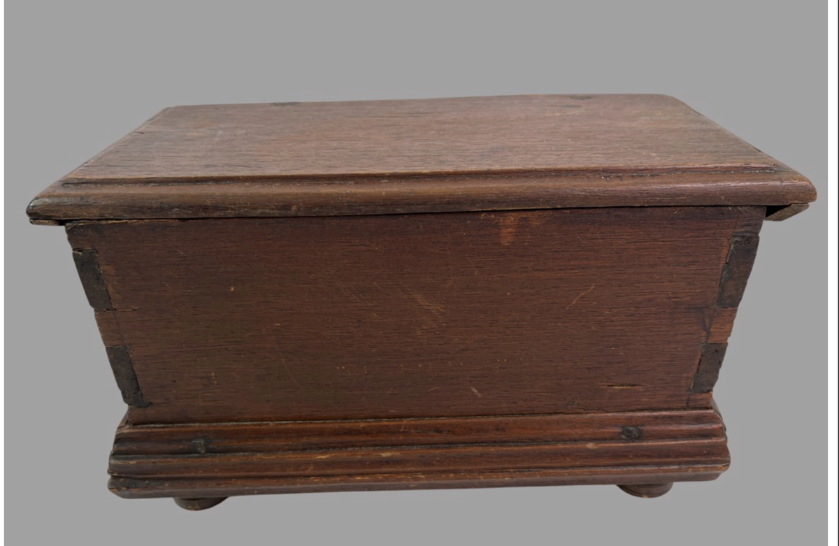 Miniature, Red Painted Blanket Box/Table Box