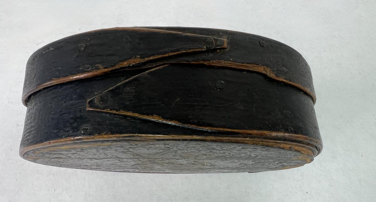 Small, Oval Black Painted Pantry Box