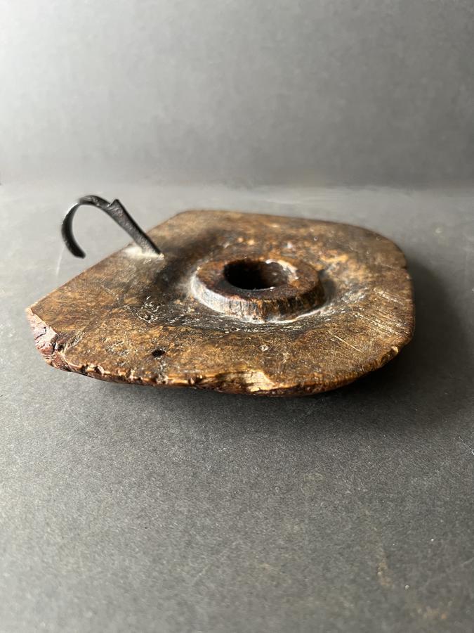 Fabulous 18th. century Burl Finger Light